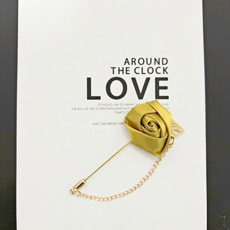 Traje de joyería de estilo coreano para hombres y mujeres cadena de flores rosa ramillete de hoja ramillete broche camisa collar pin collar flor accesorios