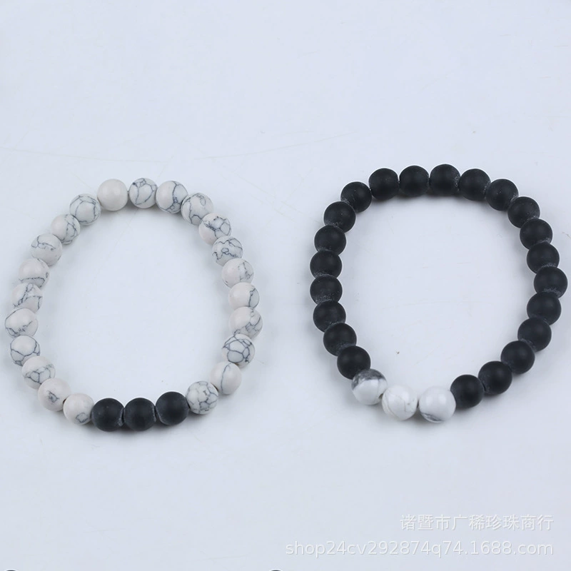 Matte agate turquoise bracelet, 8mm, for beloved