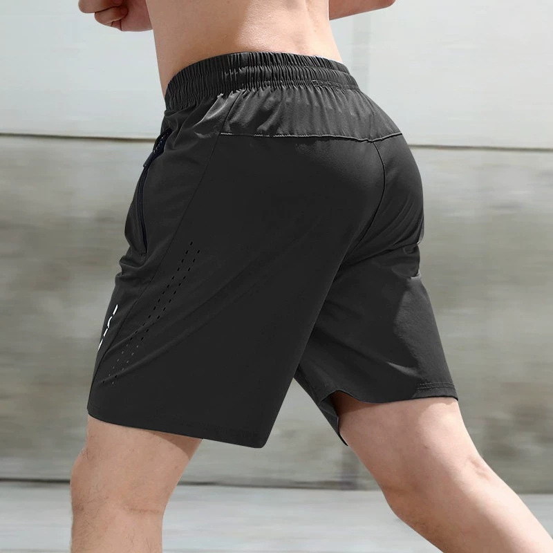 Quick-Dry Mesh Shorts Running Shorts Summer Ice Silk Zipper Pocket Marathon Badminton Basketball Special Edition