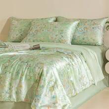 2025爆款水洗真丝数码印花简易款夏被四件套