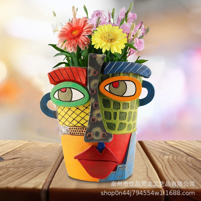 Maceta colorida abstracta {estilo regular}