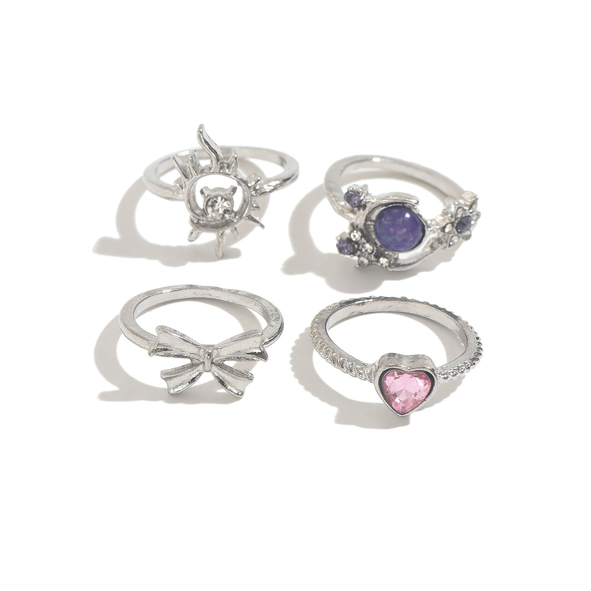 Set di anelli sole e luna viola gioielli firmati donna_voghion.com