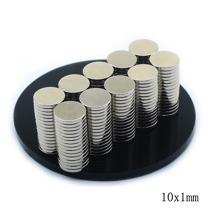 D10x1mm小圆片双面磁钕铁硼磁铁现货10*1mm镀镍强磁吸力强吸铁石