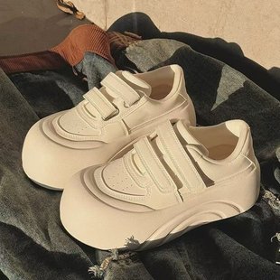 White Shoes for Women 2025 Spring and Summer New Versatile Thick-Soled Heightening Sports and Leisure Sneakers Ins Trendy Women's Models