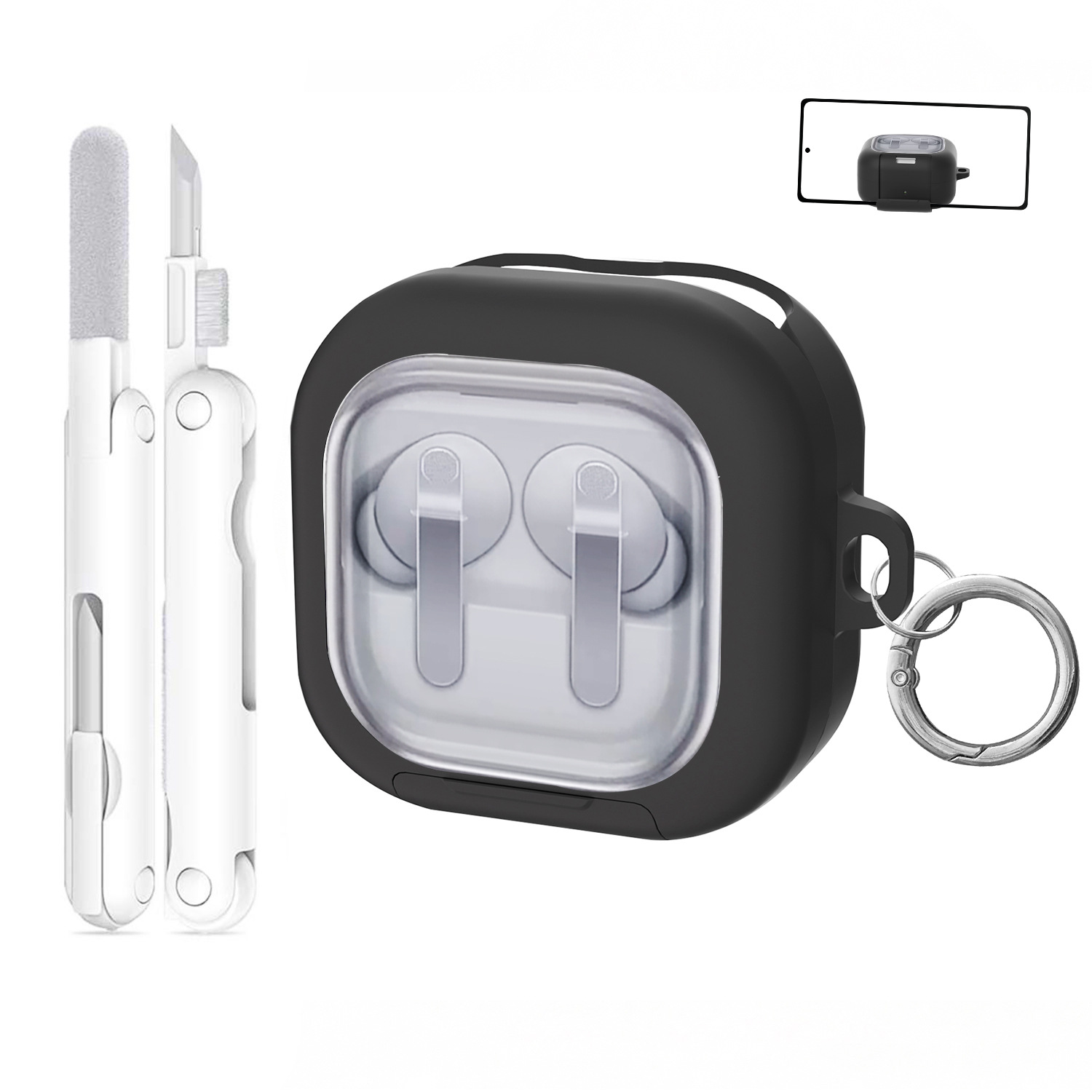 적용 삼성 buds4 보호 커버 투명 브래킷 잠금 단추 제거 덮개 samsungbuds4pro 이어폰 케이스
