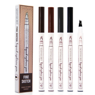 Small Four-Pronged Eyebrow Pencil for Women, Natural Three-Dimensional Four-Claw Liquid Water Eyebrow Pencil, Fine Carving Liquid Eyebrow Pencil, Waterproof Cross-Border
