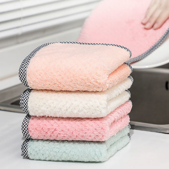 Trapos absorbentes y no grasos, paño de cocina, especial para cocina, espesamiento y limpieza de mesa, estropajo para manos, toalla de limpieza