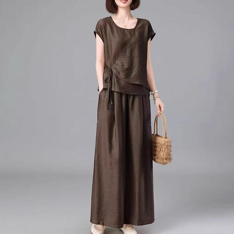 Fashionable Linen Suit for Women, Cotton-Linen, Age-Reducing, Summer Style for Middle-Aged Moms, Stylish Ramie Top Fashionable Linen Suit for Women, Cotton-Linen, Age-Reducing, Summer Style for Middle-Aged Moms, Stylish Ramie Top