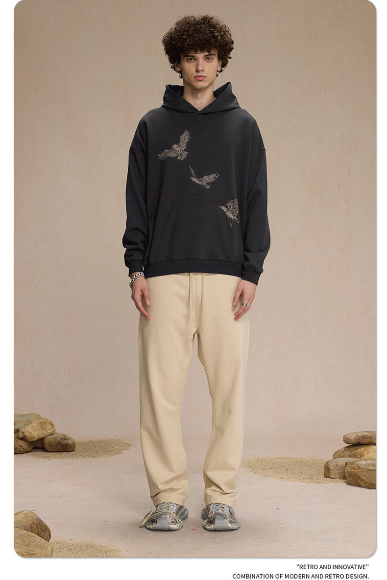 2024 New Product 430g White Ink Digital Direct Spray Printed Men's Trendy Brand Loose Hoodie for Couples_voghion.com