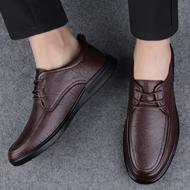 Transfronterizo tamaño 46 zapatos de cuero casuales de negocios zapatos de conducción de hombre cuatro estaciones de cordones zapatos de trabajo profesionales zapatos de cuero de vaca zapatos de hombre
