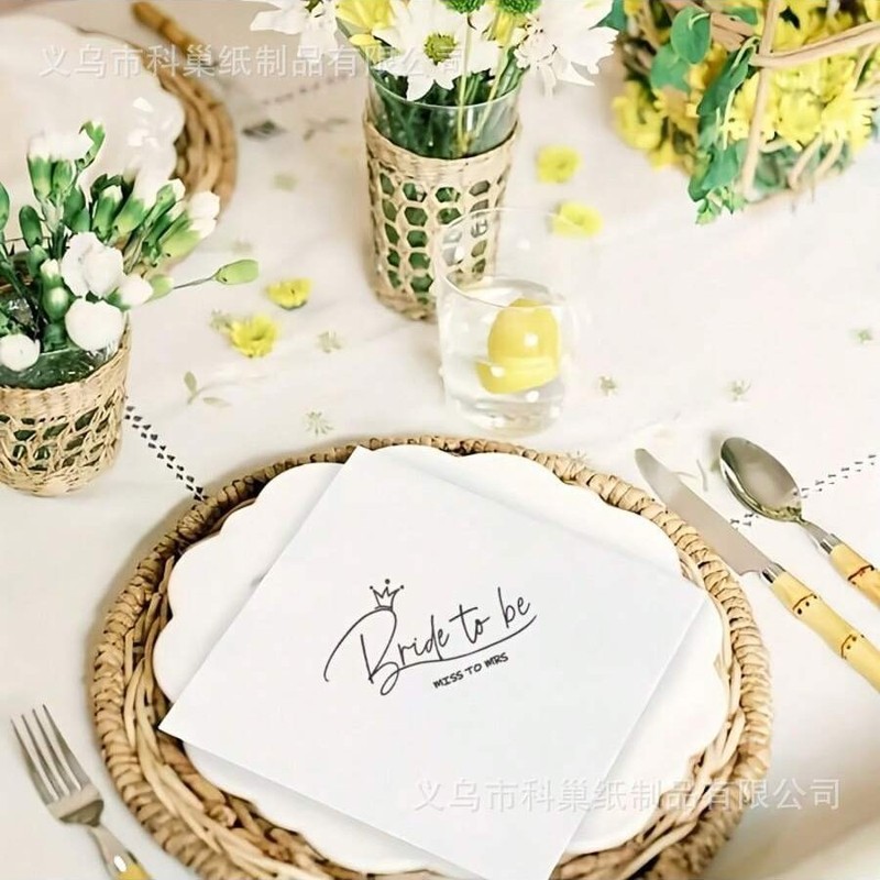 Bride to be ナプキン 紙 結婚式のディナー 婚約パーティー テーブル装飾 ナプキン ペーパータオル|undefined