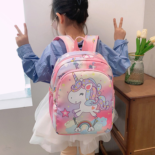 Children's unisex cute cartoon dinosaur backpack for kindergarten, double shoulder bag for children's outdoor travel