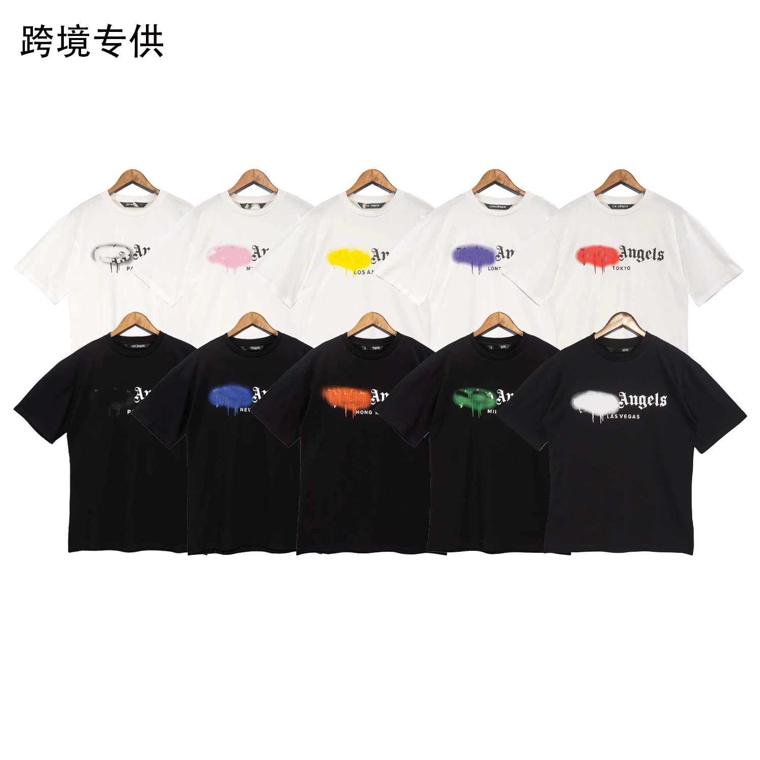 Высококачественная Футболка с принтом ангелов, ограниченная буквенным принтом PA, летняя Модная брендовая мужская и женская футболка, Повседневная универсальная свободная футболка с коротким рукавом
