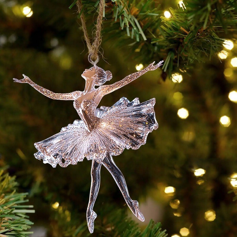 Cross-Border Hot Selling Sparkling Ballet Girl Jewelry Acrylic Keychain School Bag Pendant Car Pendant