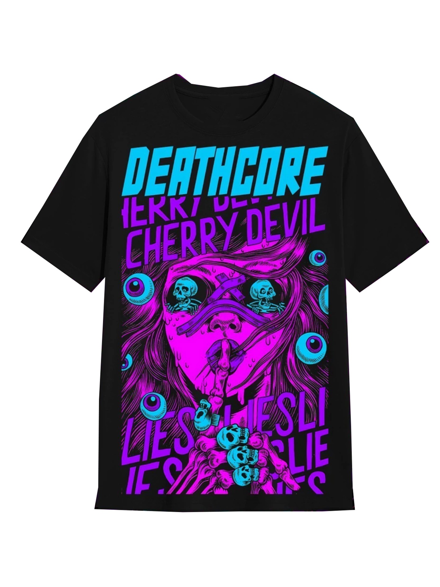 deathcore 死核乐队 黑金属乐队暗黑摇滚美式复古男士休闲棉T恤