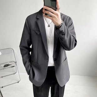 1 Brand Textured Small Suit Men's Jacket Summer New Light Mature Style Korean Style Trendyy Casual Design Suit Top