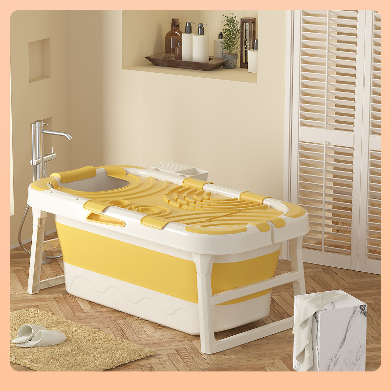 Foldable rectangular tub, baby hygiene product full body
