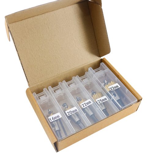 Stainless steel hole saw set, drill bits suitable for metal, high-speed steel, applicable for expanding holes, sheet metal, round opening, drilling holes