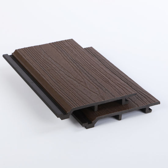 Exportación a Asia Rejilla de grano de madera Tablero de pared de madera de plástico al aire libre Tablero de pared decorativo al aire libre Tablero de pared grande de plástico de madera de pared exterior coextruido