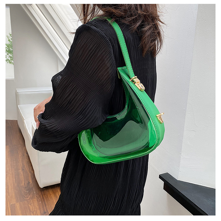 Women's All Seasons Plastic Solid Color Streetwear Dumpling Shape Zipper Underarm Bag display picture 2