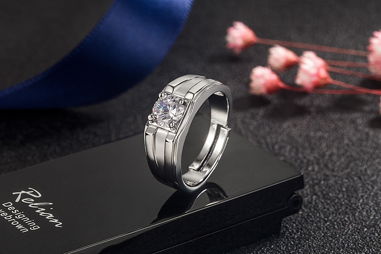 Fashion Solid Color Copper Rings Inlay Zircon Copper Rings