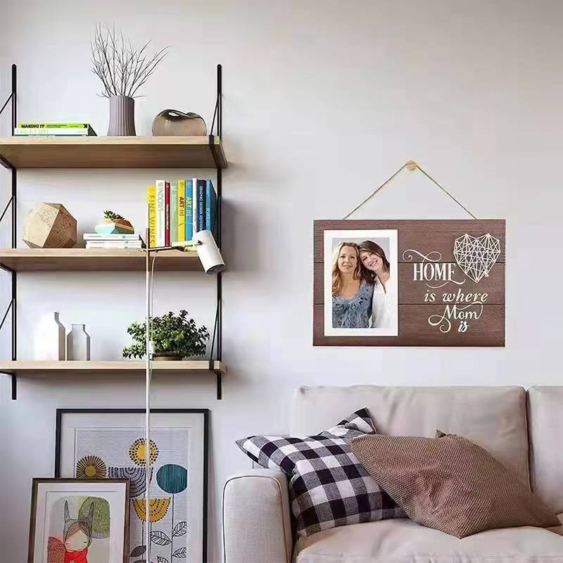 Transfronterizo nuevo amor de madera marco foto decoración conmemorativa foto marco pared colgante madera foto marco colgante regalo