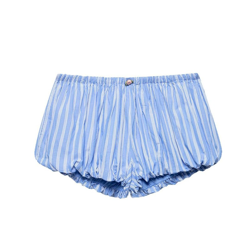 European and American Style Women's Clothing 2025 New European and American Fashion Simple Stripesd Puffy Mini Shorts 7200402 044