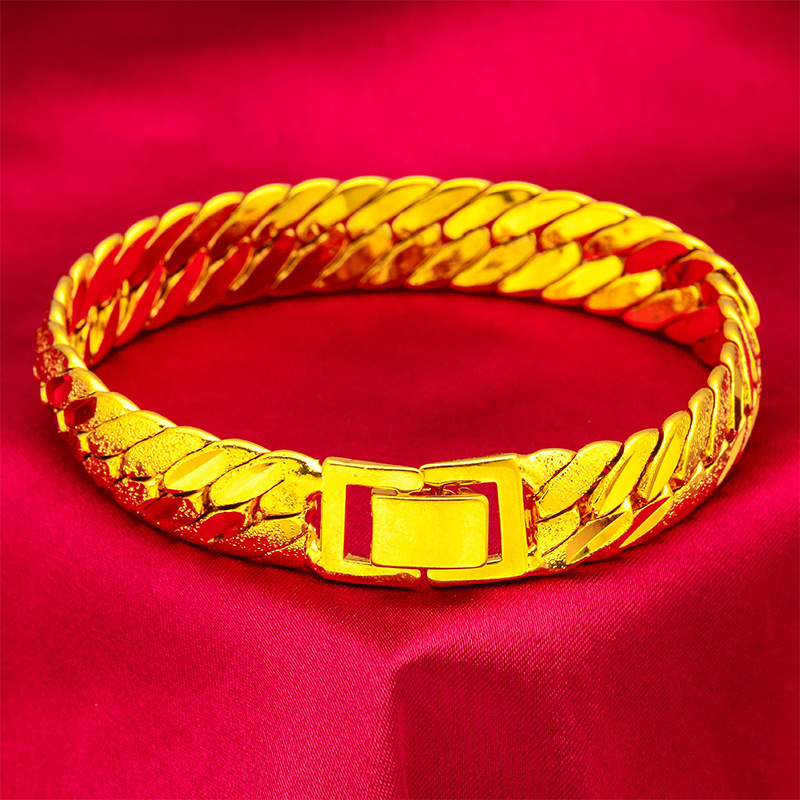 Vietnam Sand Gold Girl Fashion Bracelet Men's Buckle Bracelet Flat Bracelet Buckle