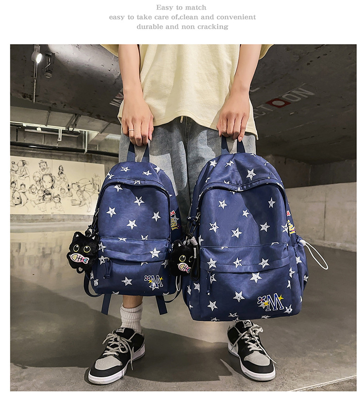 Star Print Lightweight Laptop Travel Nylon Backpack 35