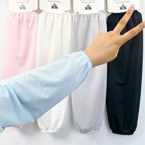 New Elastic Straight Ice Sleeve Sun Protection Sleeves for Women Summer Thin Mesh Breathable Loose Sleeves for Work Sleeves