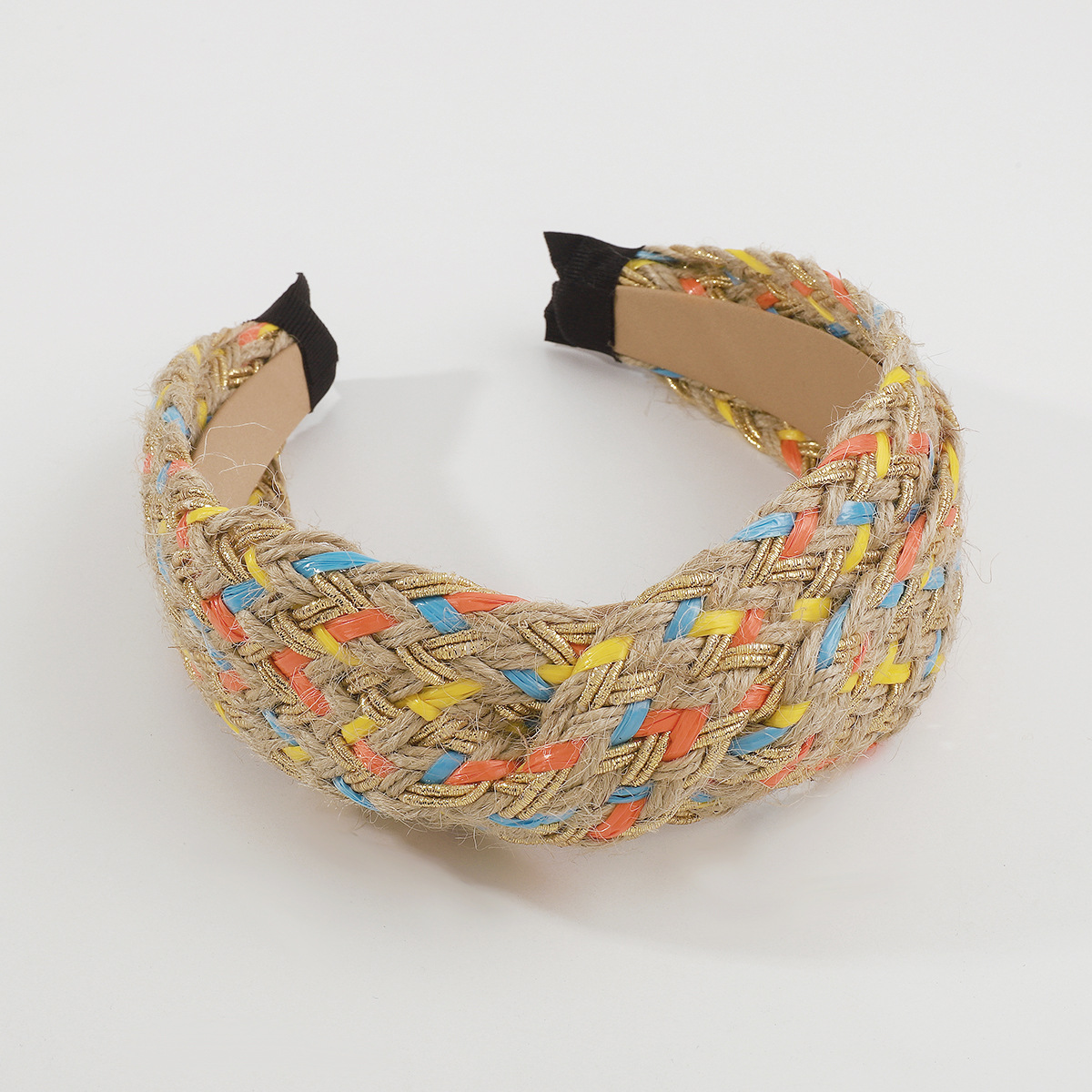 Ethnic Style Color Block Straw Knitting Knot Hair Band display picture 8