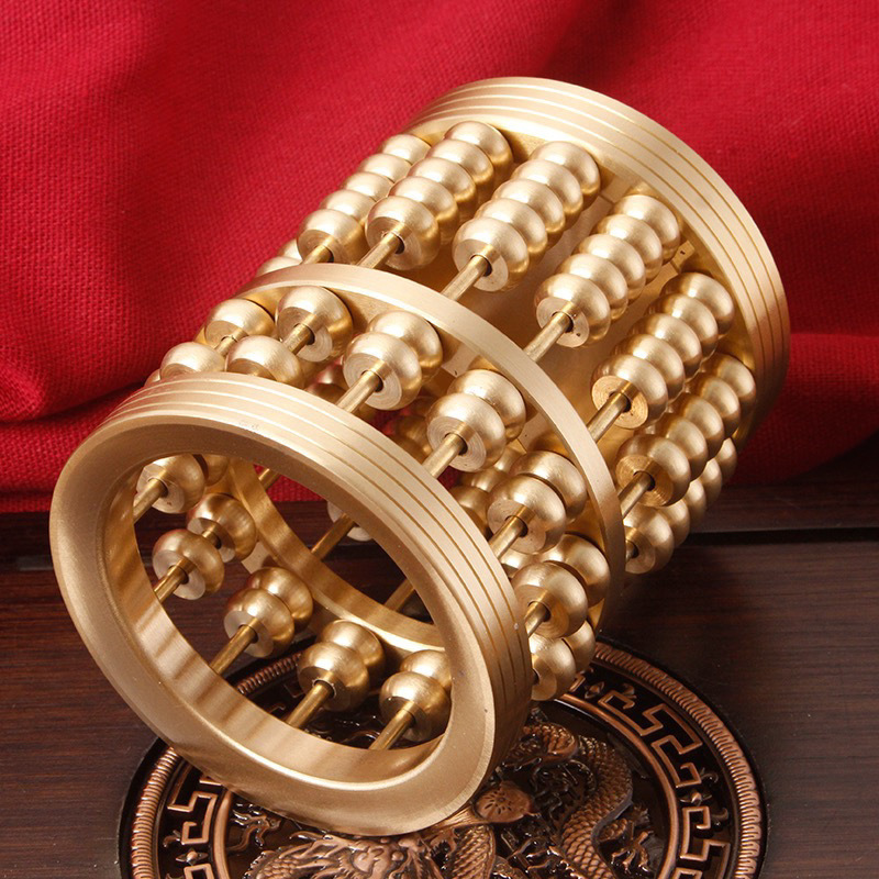 Abacus 펜 홀더 황동 창조적 인 Abacus 펜 홀더 4 보물 사무용품 연례 회의 선물 책상 장식품