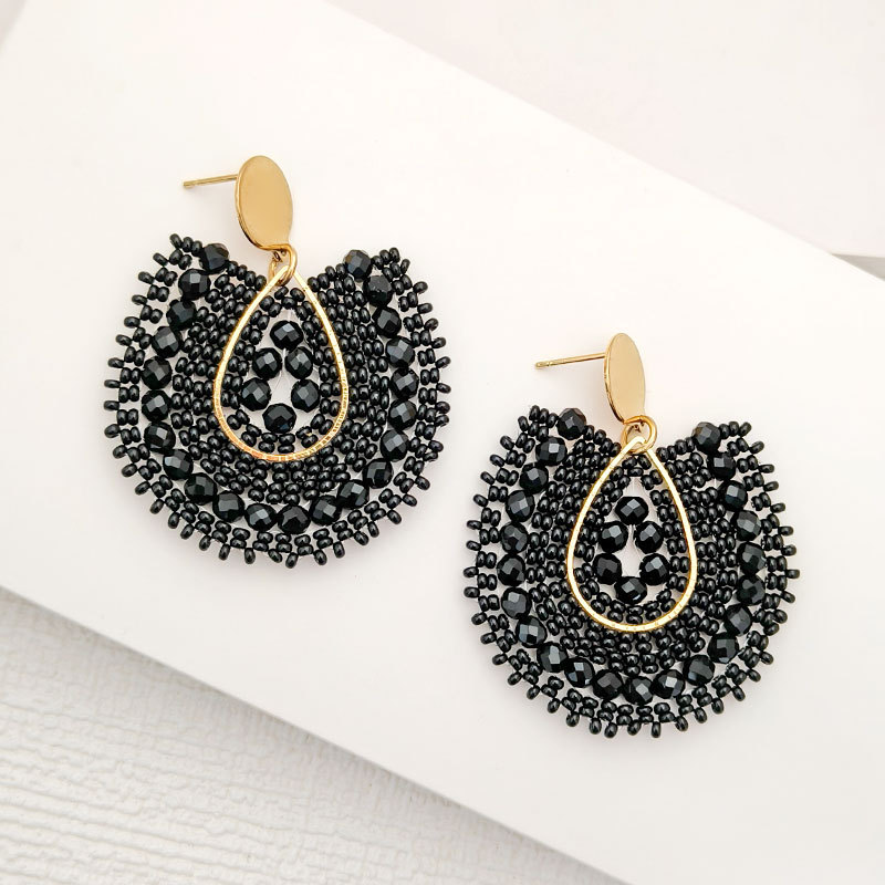 Holiday Occasion Glass Material 1 Pair Vacation Simple Style Water Droplets Glass Drop Earrings