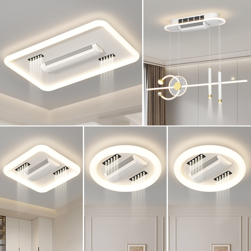 Lámpara de ventilador sin hoja 2025 nueva simple y moderna cálida protección de ojos inteligente ventilador de techo luz de frecuencia variable de la sala de estar luz principal