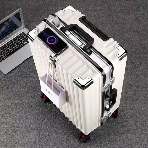 Wholesale New Model High-End Pull-Along Suitcase with Large Capacity, Fashionable with Cup Holder, Carry-On Suitcase with Silent Wheels