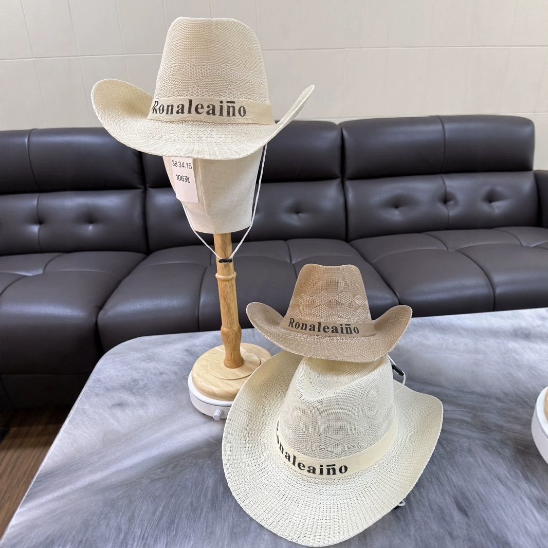 Verano vaquero occidental sombrero de playa sombrero de sol para viajar sombrero de jersey sombrero de punto viento neutro