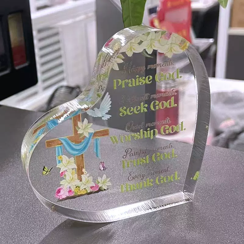 亚克力摆件心形女士同事离职告别感谢礼物教师纪念品饰品电视柜