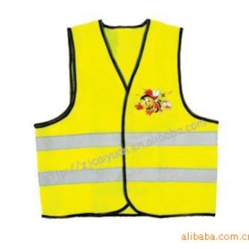 厂家批发 儿童反光背心 学生安全反光衣 荧光黄针织反光马甲