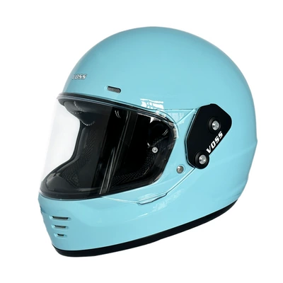 Motosiklet kaskı (dəbilqə) – Full-Face Helmet Retro Motorcycle Open-Face All-Season - tiffany-blue-m