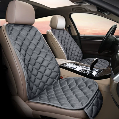 Diamond plush winter car seat | Seat cushion, seat cover - elegant-gray-square-pad