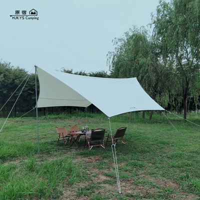 Harajuku Outdoor Camping Canopy, Outdoor Camp Tent, Rainproof and Sunshade, Multi-Person Hexagonal Tent with Poles, Heavy Rain Resistant, Waterproof