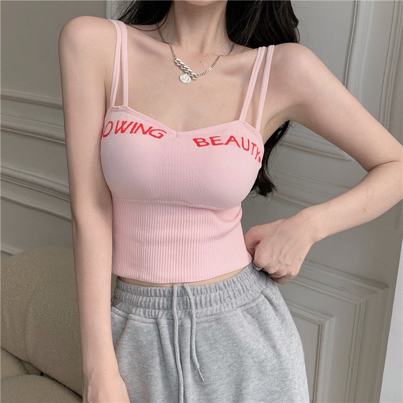 summer Same item camisole vest Sternum Gather Primer Underwear Sense of design A small minority Exorcism jacket