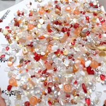 超仙国风混装天然石碎石手工美甲饰品DIY穿戴甲素材捏捏填充物