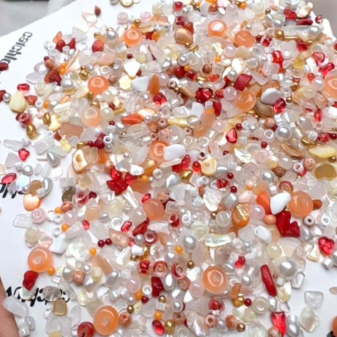 超仙国风混装天然石碎石手工美甲饰品DIY穿戴甲素材捏捏填充物