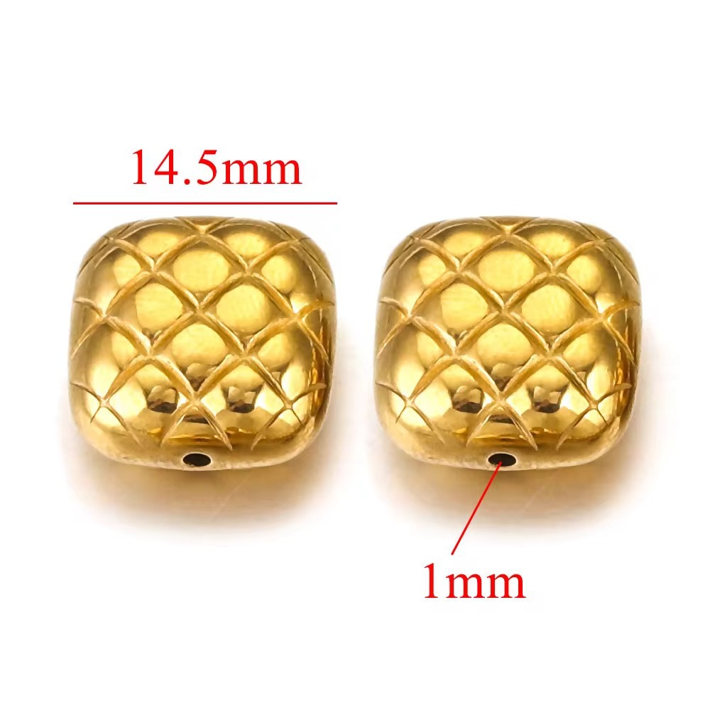 Perforación de acero inoxidable gran agujero diafragma de perlas de oro 18K colgante collar perlas DIY joyas pulseras al por mayor