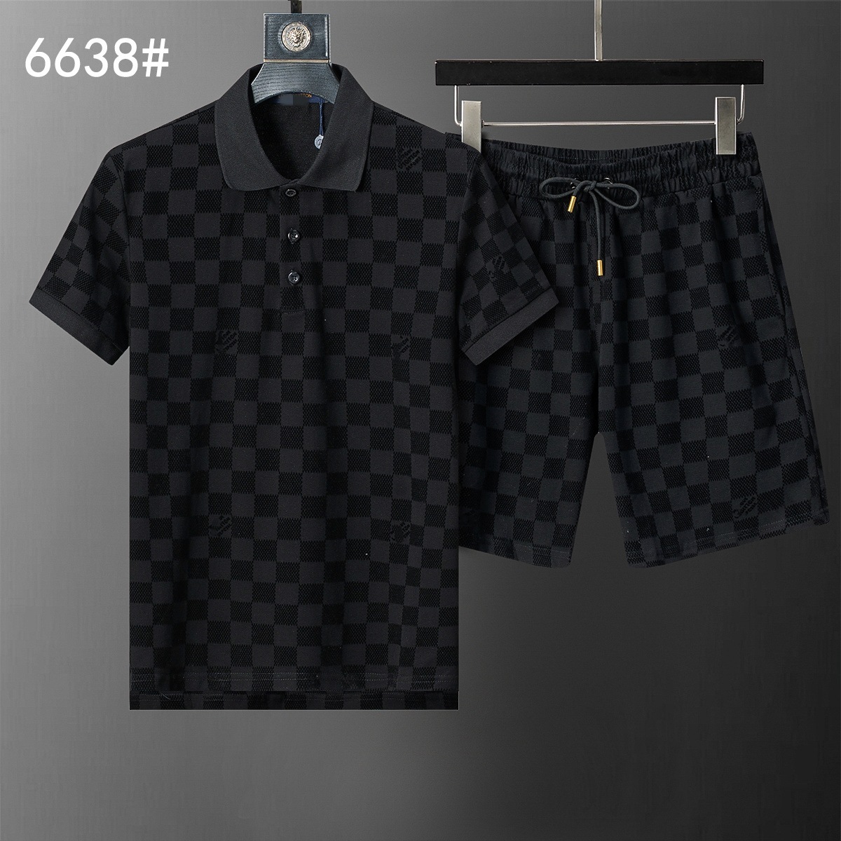 Cross-border versión correcta polo manga corta set de collar de verano clásico toalla de hombre bordado casual Europa y América explosión