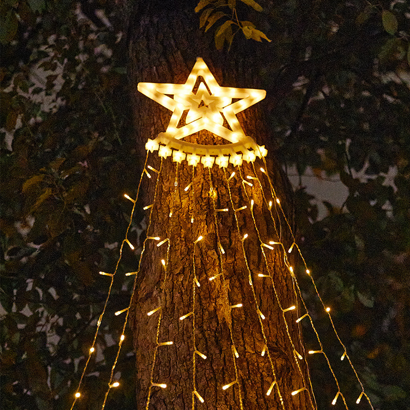 LED estrella de pentaca lámpara de cascada baja tensión 29V estrella de lámpara de diseño de jardín impermeable al aire libre efecto estrella de luz de cielo