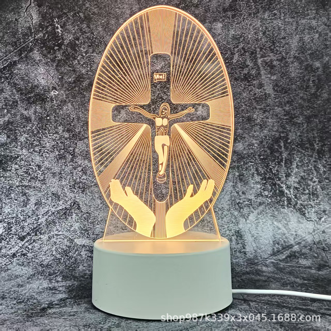 Creativo transfronterizo 3D lámpara de noche acrílica fábrica al por mayor lámpara de escritorio enchufable dormitorio LED luz de atmósfera