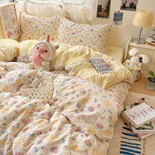 A类母婴级床上四件套纯棉全棉质感被套床笠可裸睡学生宿舍三件套