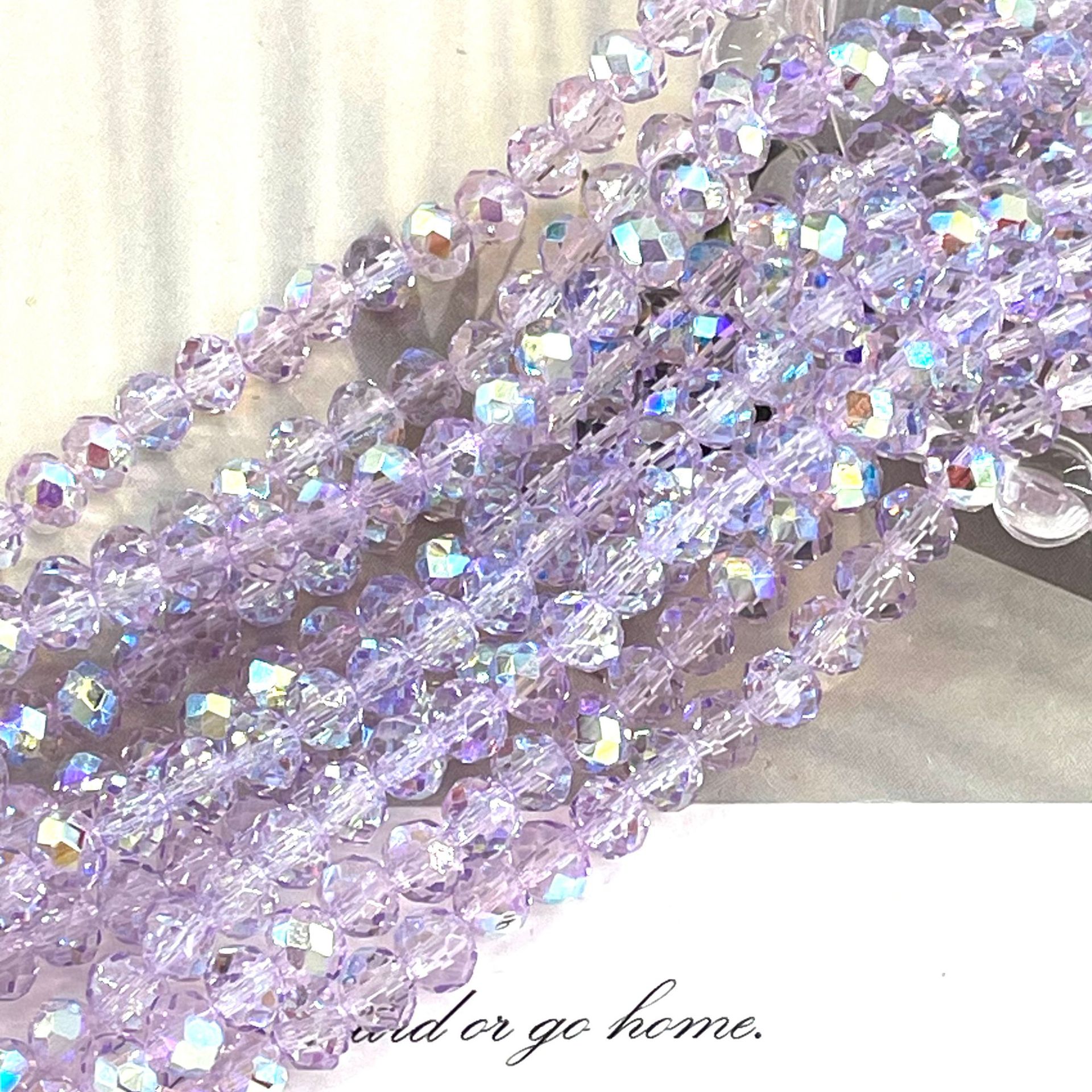 Cuentas de cristal planas y redondas de 4/6/8 mm, cuentas de cristal brillantes hechas a mano para joyería DIY, cuentas sueltas para collar y pulsera